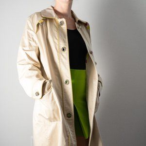 Coach Trench Coat With Leather Trim